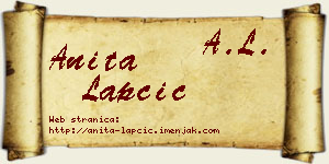 Anita Lapčić vizit kartica